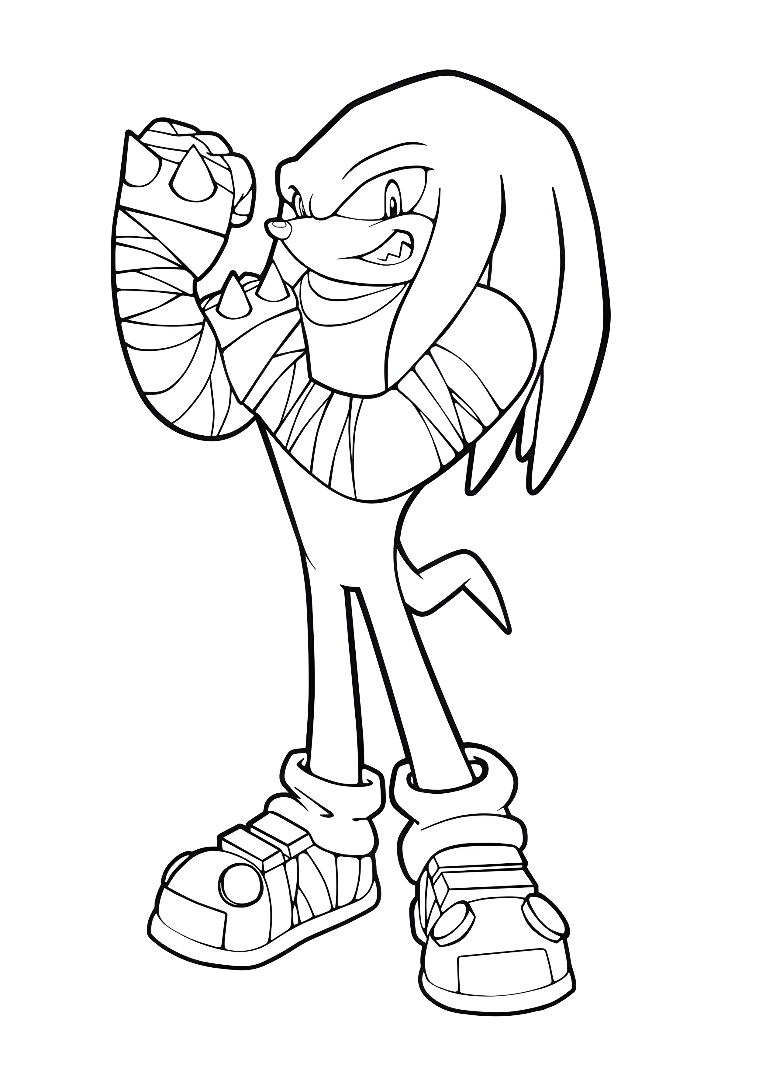 Ο Knuckles από το Sonic στέκεται χαμογελαστός με τη δεμένη γροθιά υψωμένη, σε εικόνα για ζωγραφική.